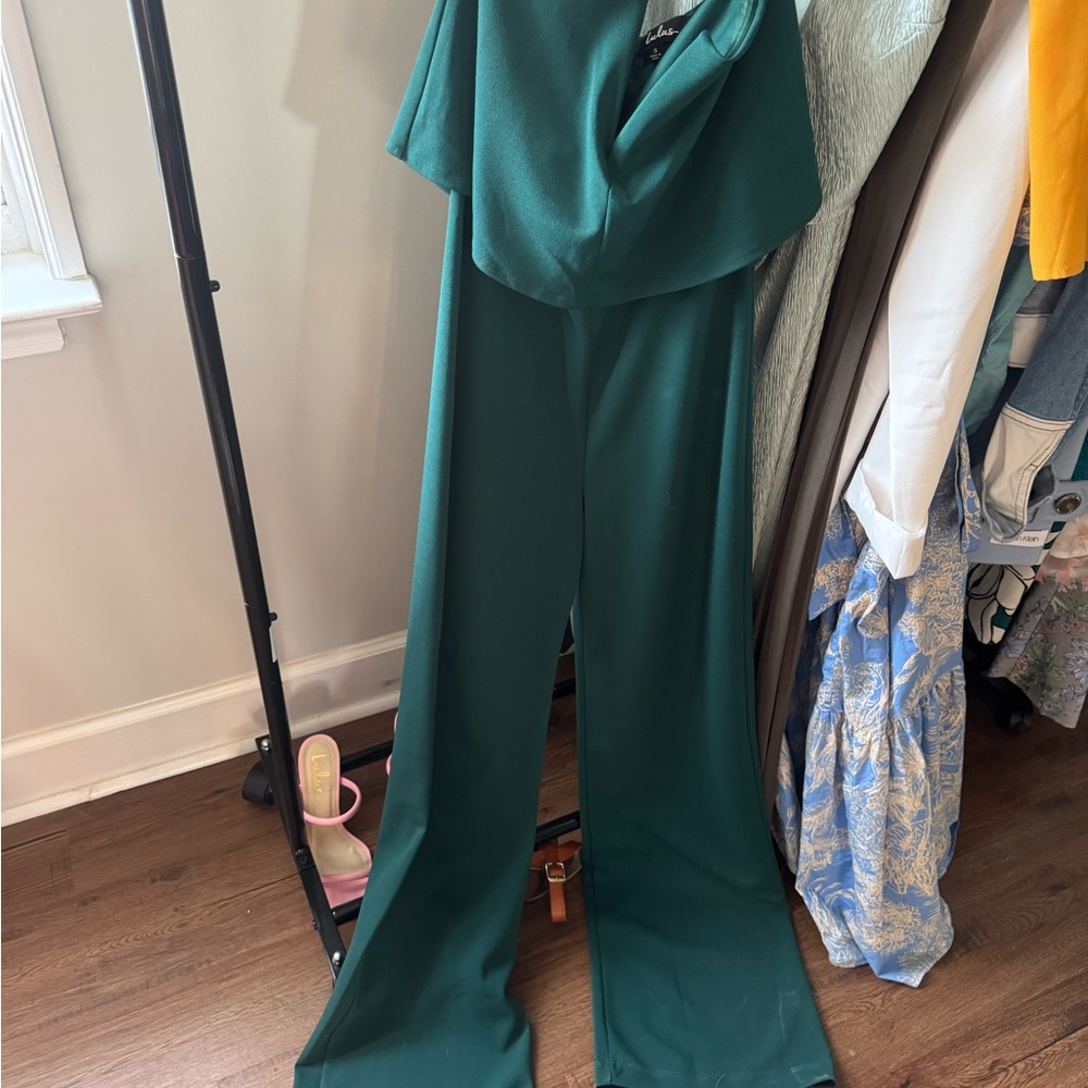 Lulu's Deep Green Jumpsuit